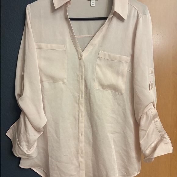 Express Light Cream Button-Down Shirt - Picture 1 of 3